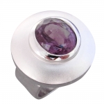 Schmuck-Michel Damen Ring Silber 925 Amethyst 13x11 mm Ringgröße 56 (1110m)